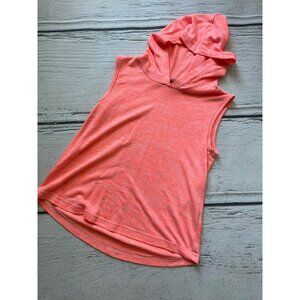Girls’ coral hooded sleeveless shirt